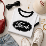 Freak Ringer Tee — Retro Script Graphic Women's T‑Shirt - Image 3